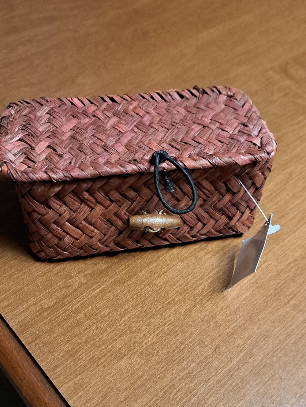 Hobby Lobby Woven Straw Clutch in Reddish Brown